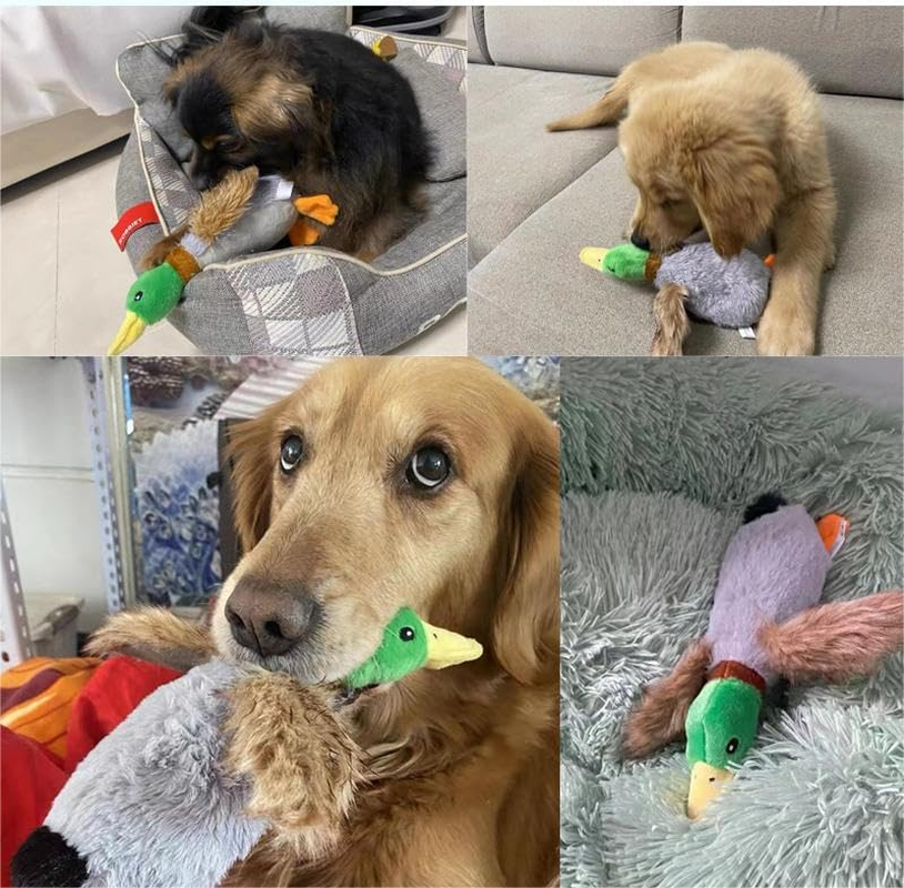 Dog Plush Toy for Puppy, Indestructible Tuffy Dog Squeaky Toys, Funny Stuffed Animals Toys with Cotton Material, Durable Chewing Toys image number 4