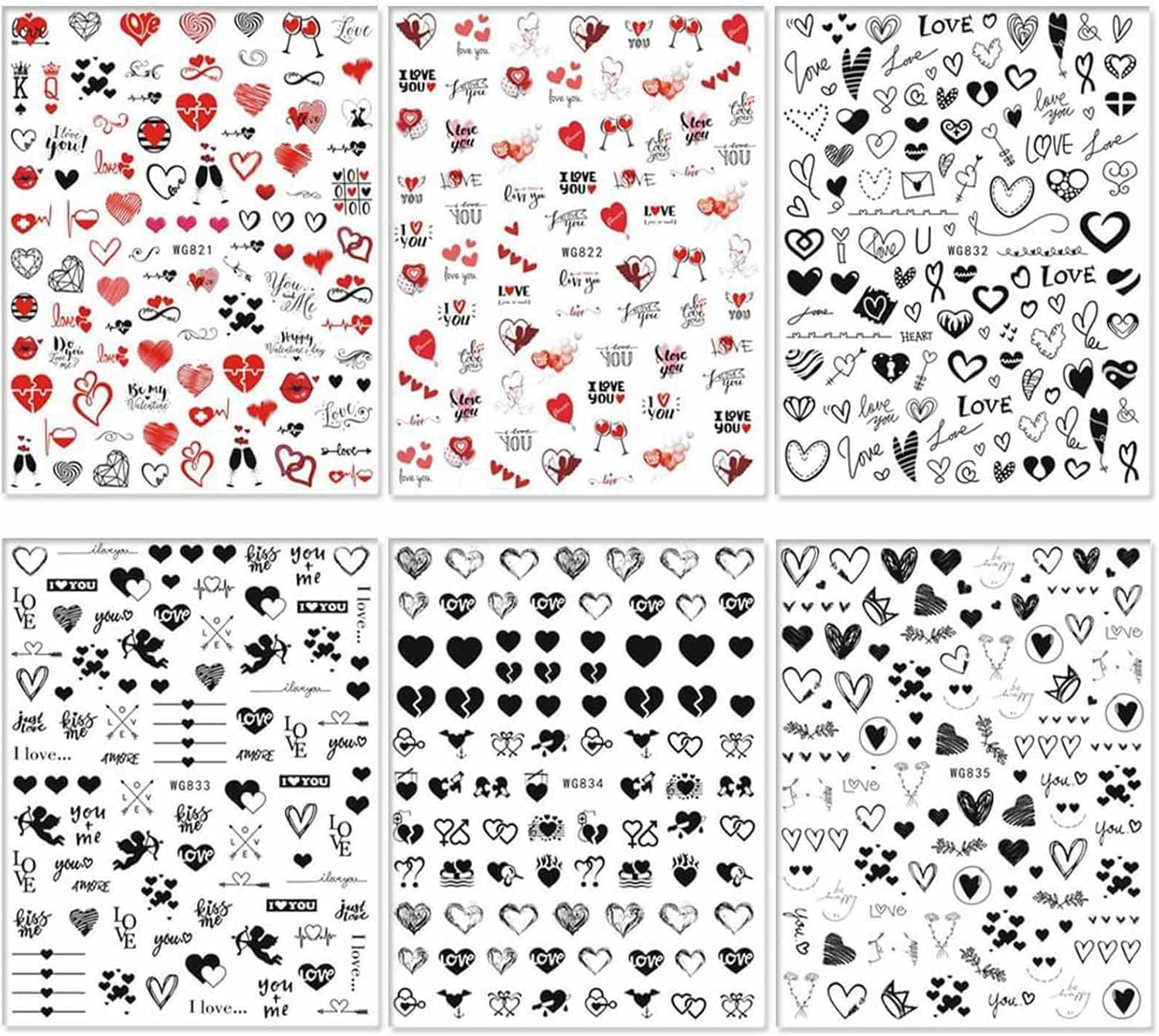 Stickers Decals, 3D Self Adhesive Nails, 6 Pieces Valentines Day & Decals, Manicure Accessories for Women Girls, Nails Decorations Supplier, Easy to Use image number 3