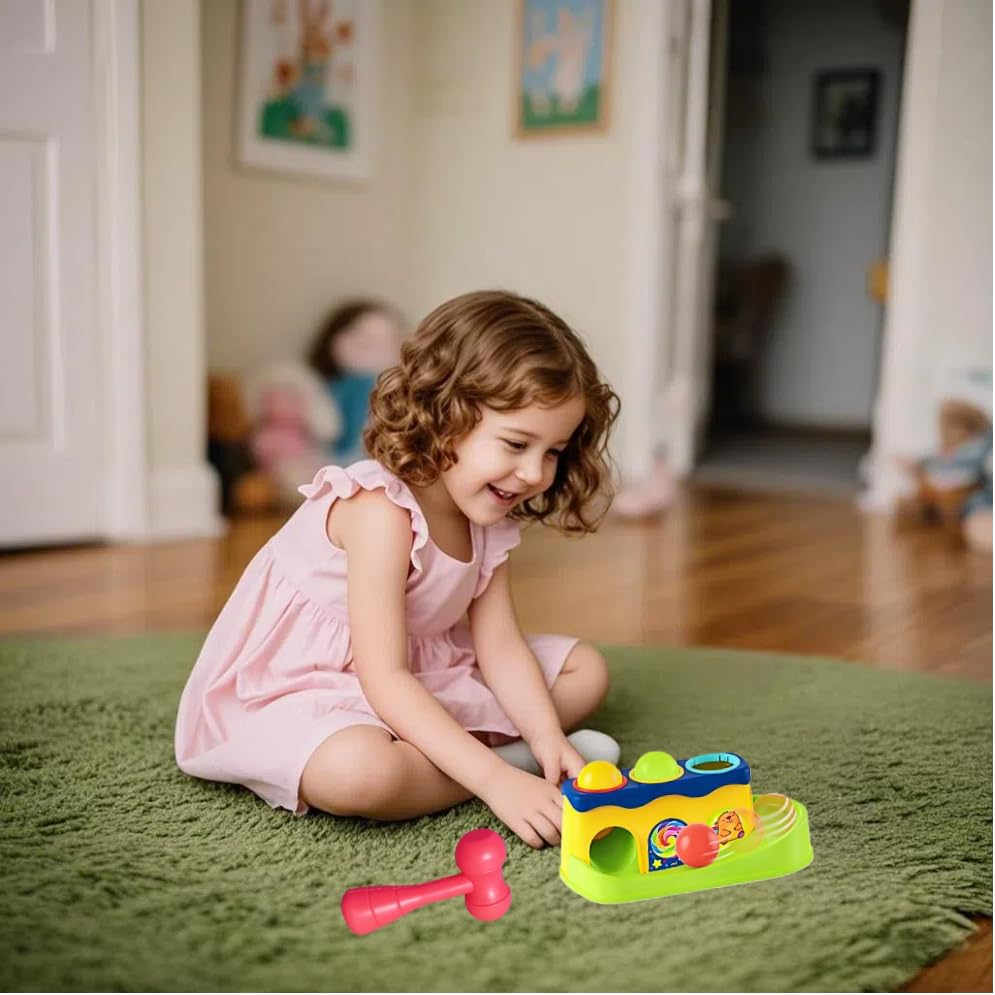 Pound a Ball Montessori Learning Toy Included 3 Colorful Balls & 1 Hammer,Interactive Learning Activity with Towing Holes,Early Developmental Hammer Toy for 1-3 Years,Stem Early Education Gift image number 4