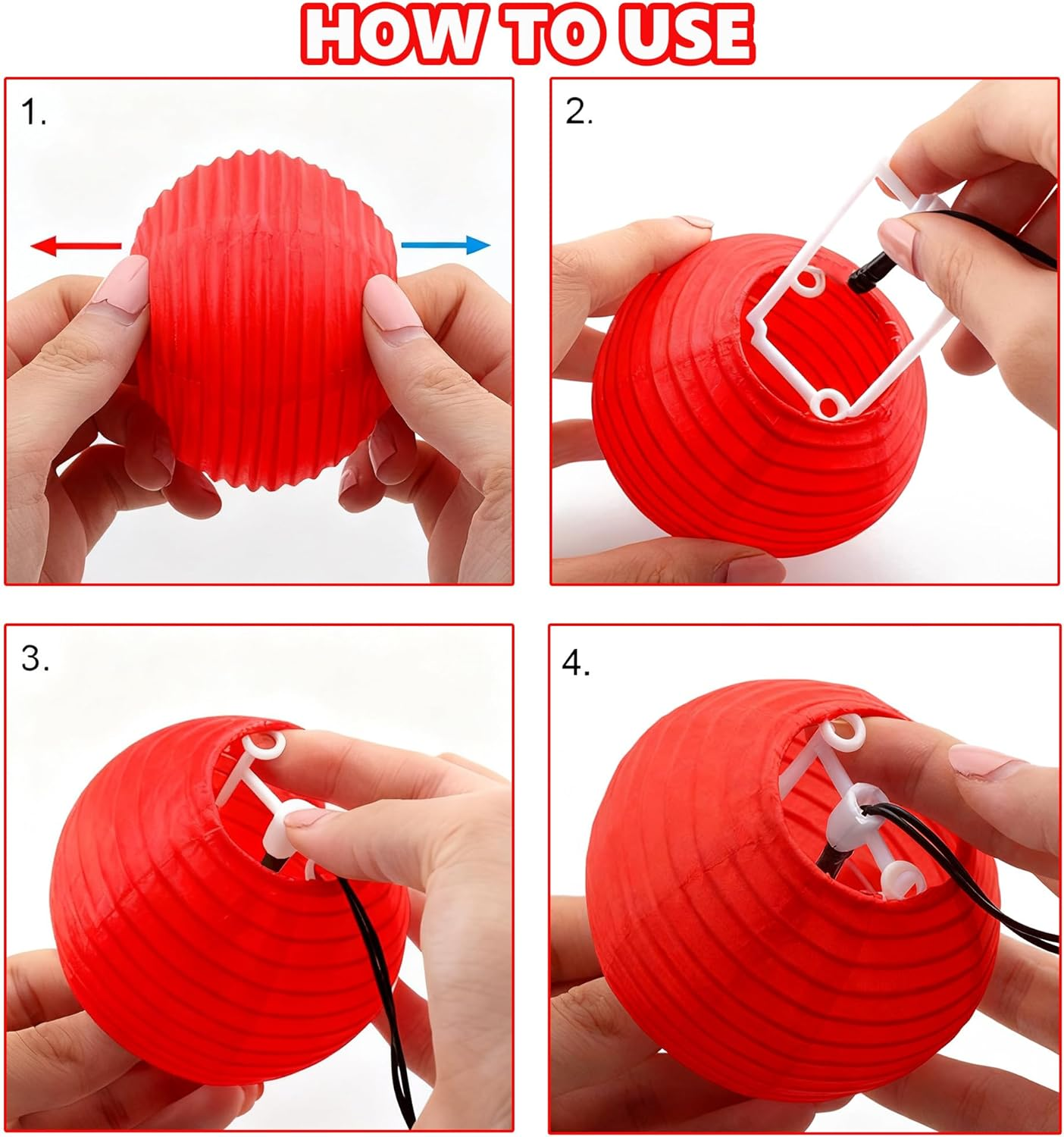 Niuhong 10 X 3 Inch Mini round Lantern, Small Lanterns, Room Decoration, Hanging Garden, Balcony Decoration, Indoor and Outdoor Party, Birthday, Wedding, Christening (Red)