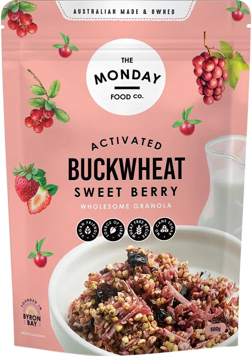 The Monday Food Co. Activated Buckwheat Granola Sweet Berry 500G image number 1