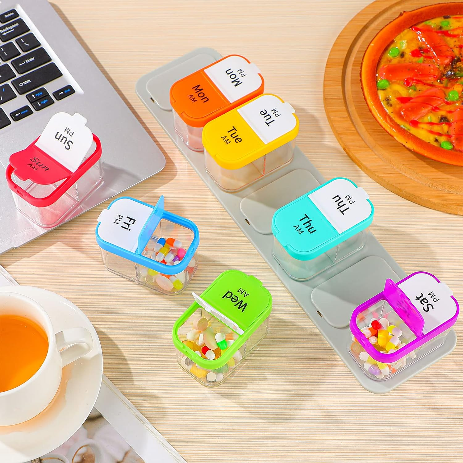 Extra Large Pill Organizer 7 Day XL Daily 2 Times a Day Pill Box 7 Day Am Pm Pill Case Jumbo Pill Container for Supplements Big Pill Holder Twice a Day Oversized Daily Medicine Organizer for Vitamins image number 2