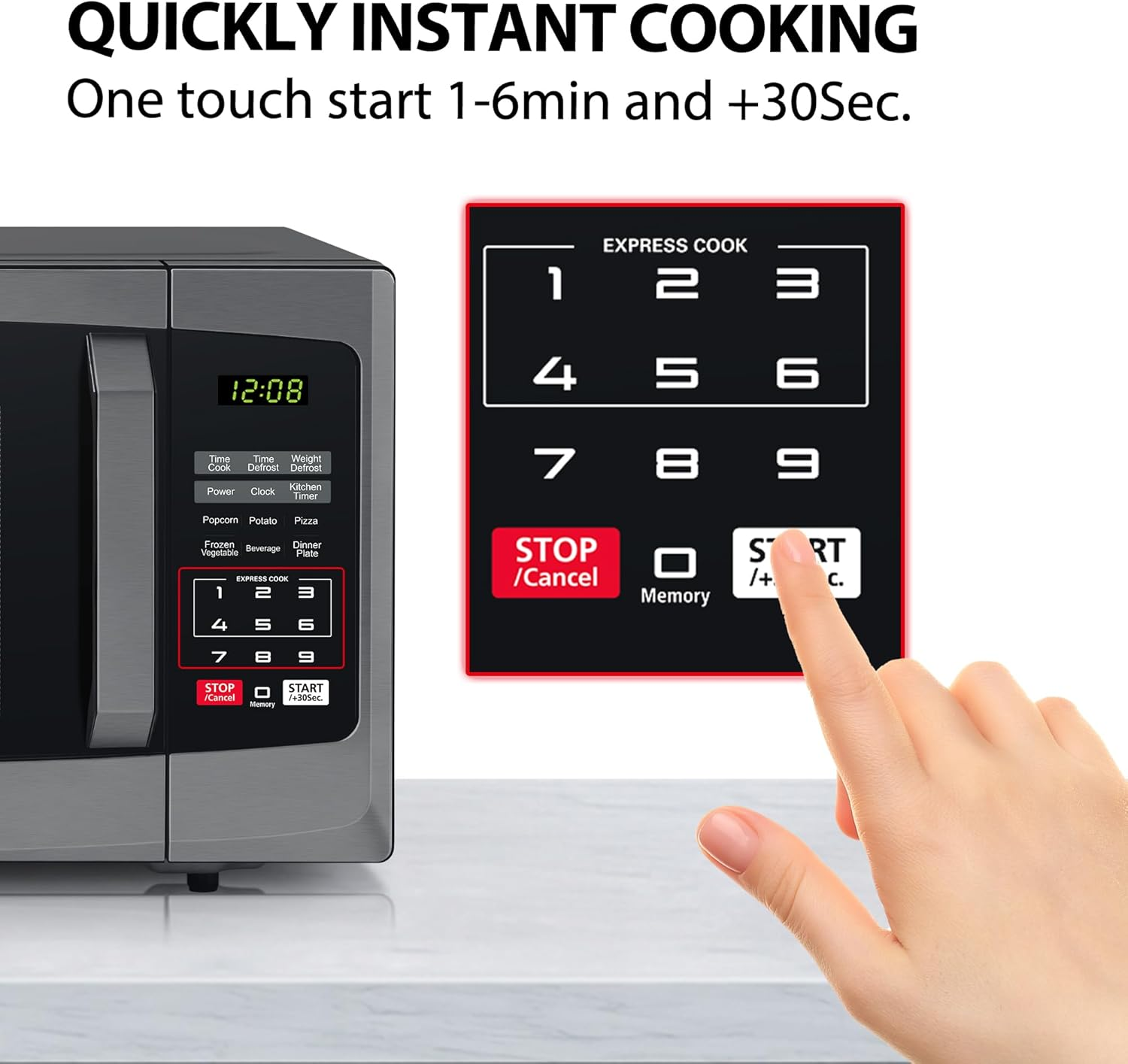 Toshiba 800W 23L Microwave Oven with Digital Display, Auto Defrost, One-Touch Express Cook with 6 Pre-Programmed Auto Cook, and Easy Clean - Black - ML-EM23P(BS) image number 1