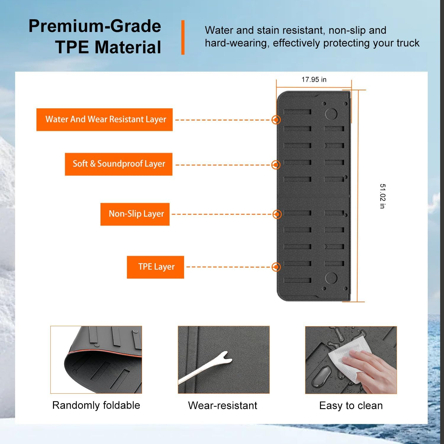 Powoq Tailgate Mat Compatible with 2019-2024 Dodge Ram 1500 Tailgate Protector Tailgate Liner TPE Replacement for 2019-2024 Dodge Ram 1500 Accessories(Tailgate Mat) - Tailgate Mat image number 5