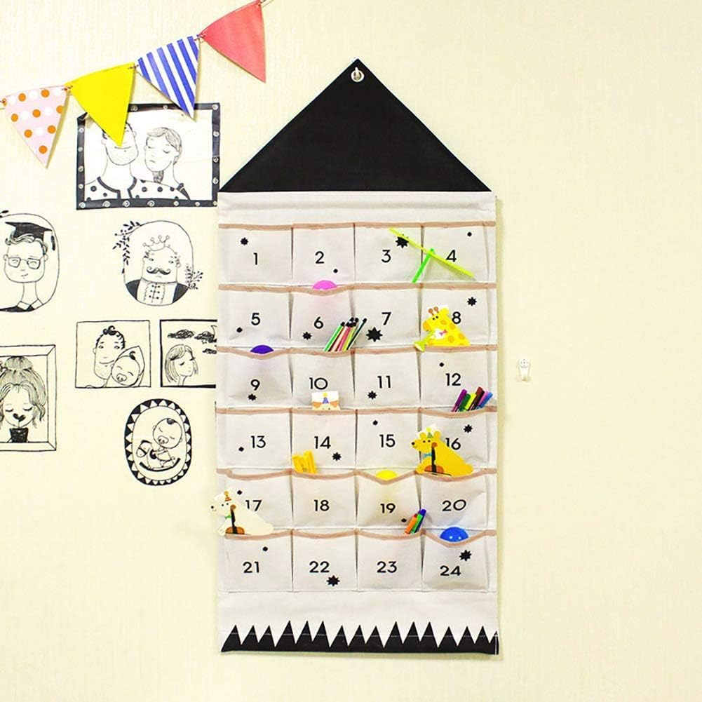 2021 Christmas Advent Calendar, Fabric Christmas Advent Calendars to Fill,Advent Hanging Calendar Christmas 2021 Countdown Cloth with 24 Pockets for Xmas Decorations image number 3