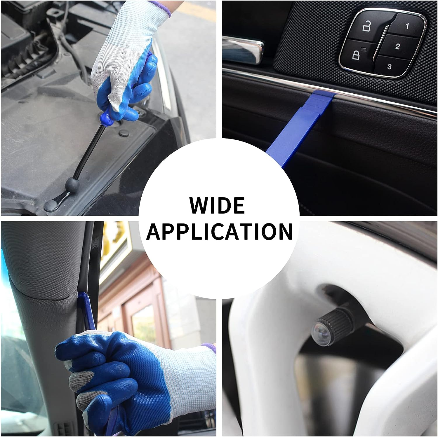 Auto Trim Removal Tool Set, Wetado 16 Pcs Auto Car Trim Tool Kit Plastic Pry Tool Kit for Car, Clip, Audio, Dashboards, Door Panel Window Molding Fastener Remover Tool Kit image number 5