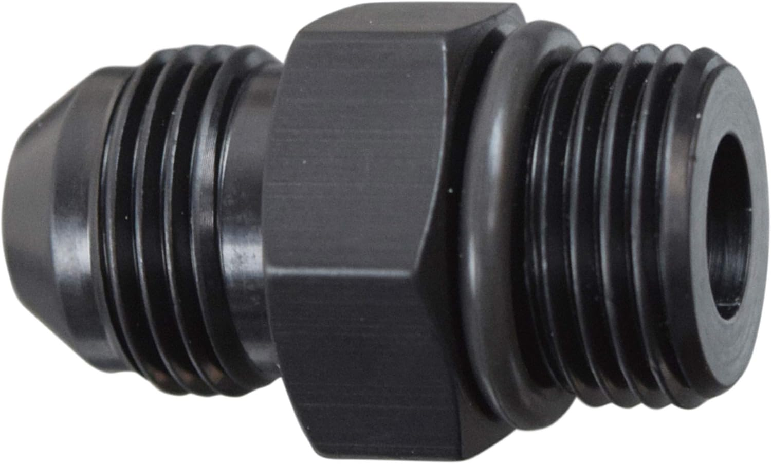 ICT Billet -6AN Flare to 8 Oring ORB Male Fuel Pump Rail Adapter Fitting Flare Hose Plumbing Oil Straight Thread Regulator Port Fluid End Black Anodized F06AN08OR image number 3