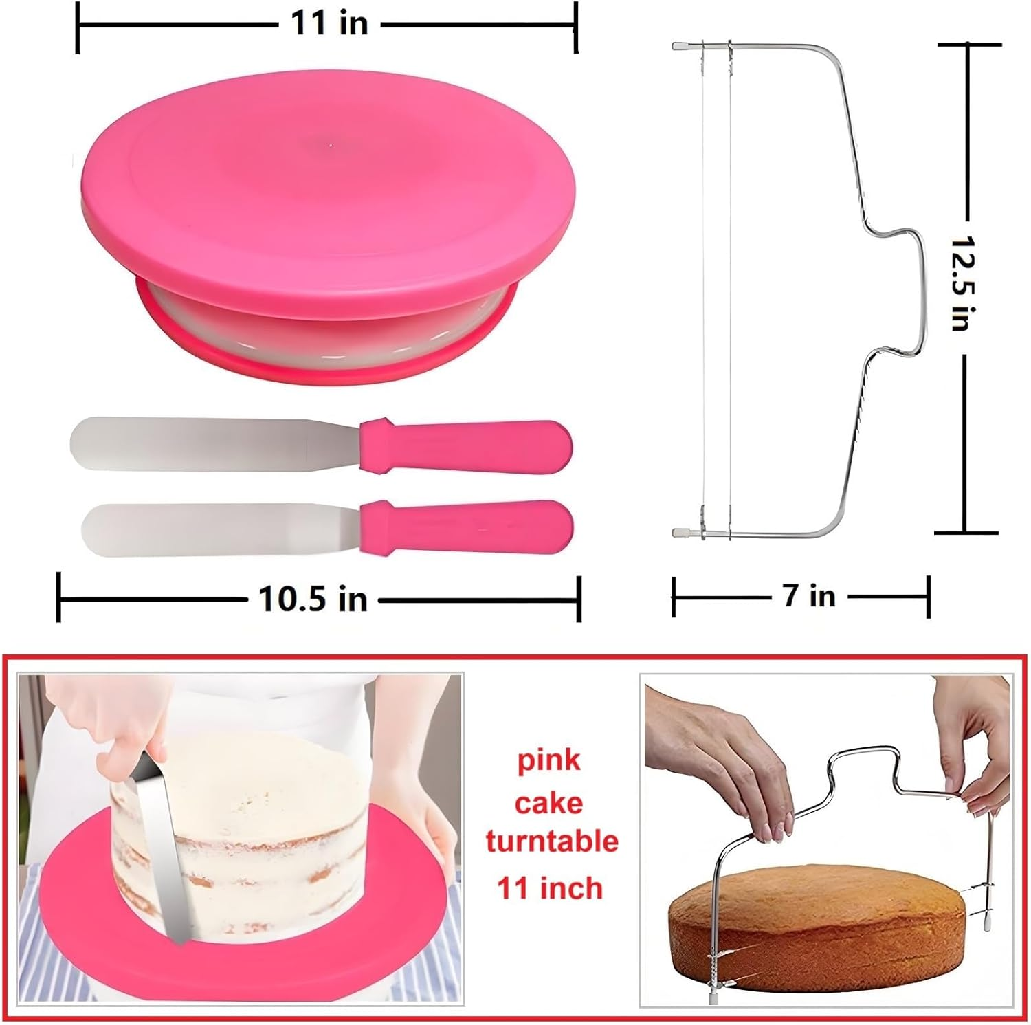 ZERIFAM Cake Decorating Kit - 90 Piece Rotating Cake Table, 24 Numbered Icing Nozzles, 2 Scrapers, 3 Comb Scrapers, 2 Couplings, 5 Wrapping Tapes, and 50 Disposable Pastry Bags image number 1