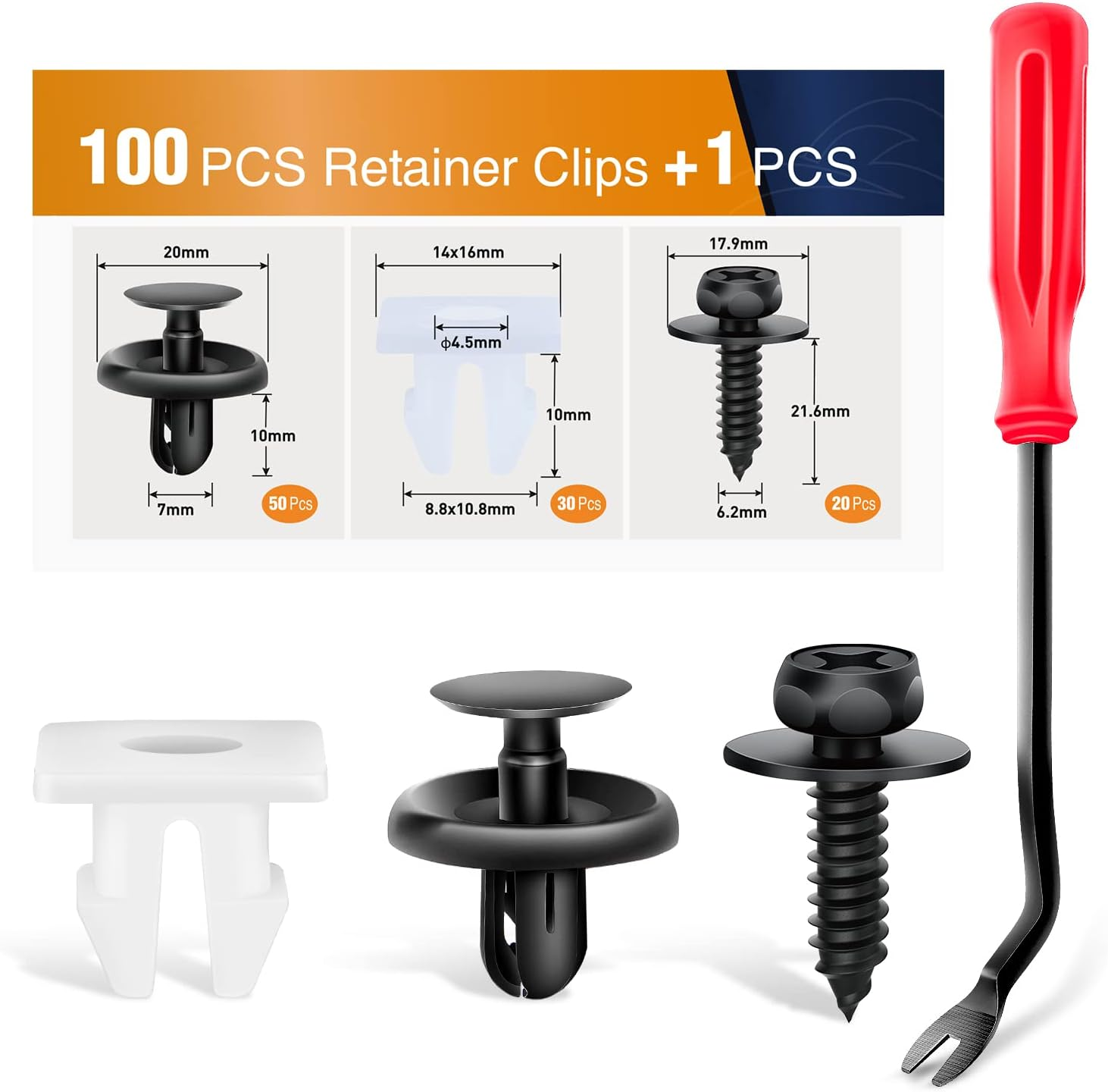 GOOACC 101Pcs Engine under Cover Push-Type Retainer for Lexus &Toyota Clips 90467-07201 Front Bumper Nut Grommet Avalon & Camry 90189-06193 Liner Screw Bolt 90159-60477 with Fastener Remover image number 5