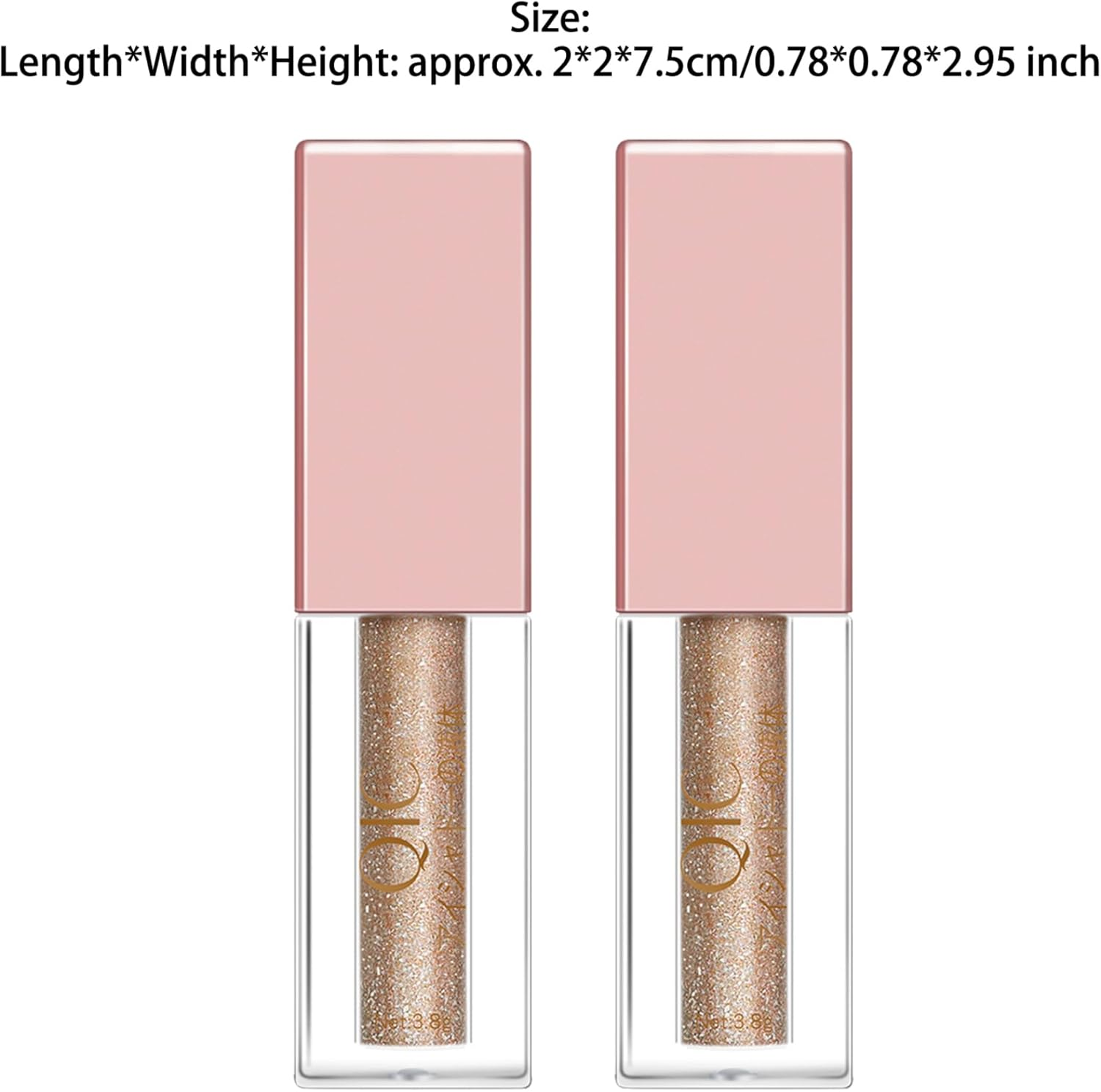 RUNQHUI Double Ended Liquid Glitter Eyeshadow Brush 2 Pack Waterproof Durable Soft Bristle Makeup Brush Set for Women Girls Long Wearing Cosmetic Tool Pink One Size