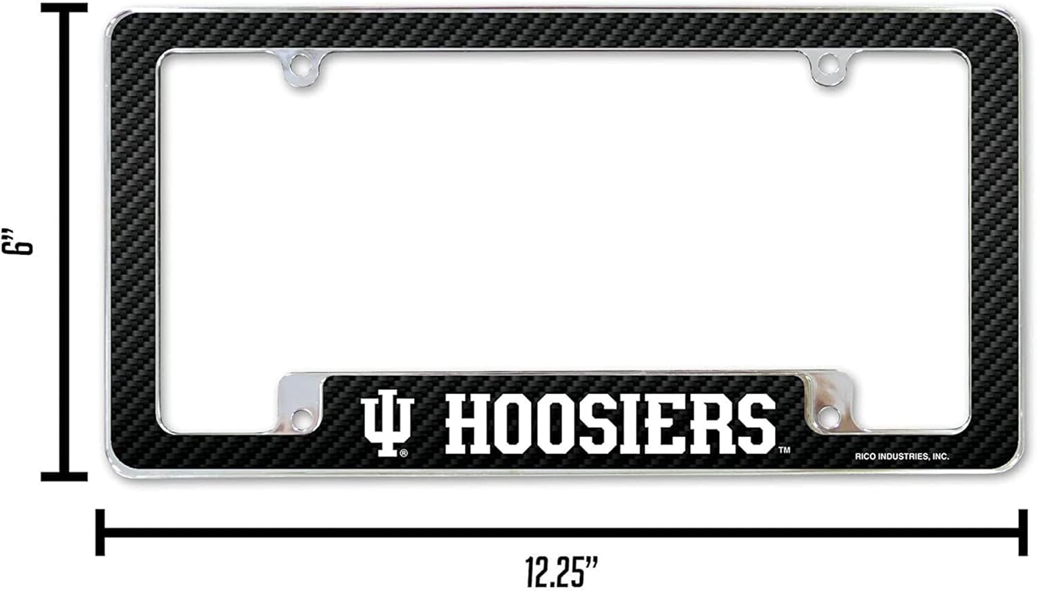 Rico Industries NCAA Indiana Hoosiers Black 12" X 6" Chrome All over Automotive License Plate Frame for Car/Truck/Suv image number 4