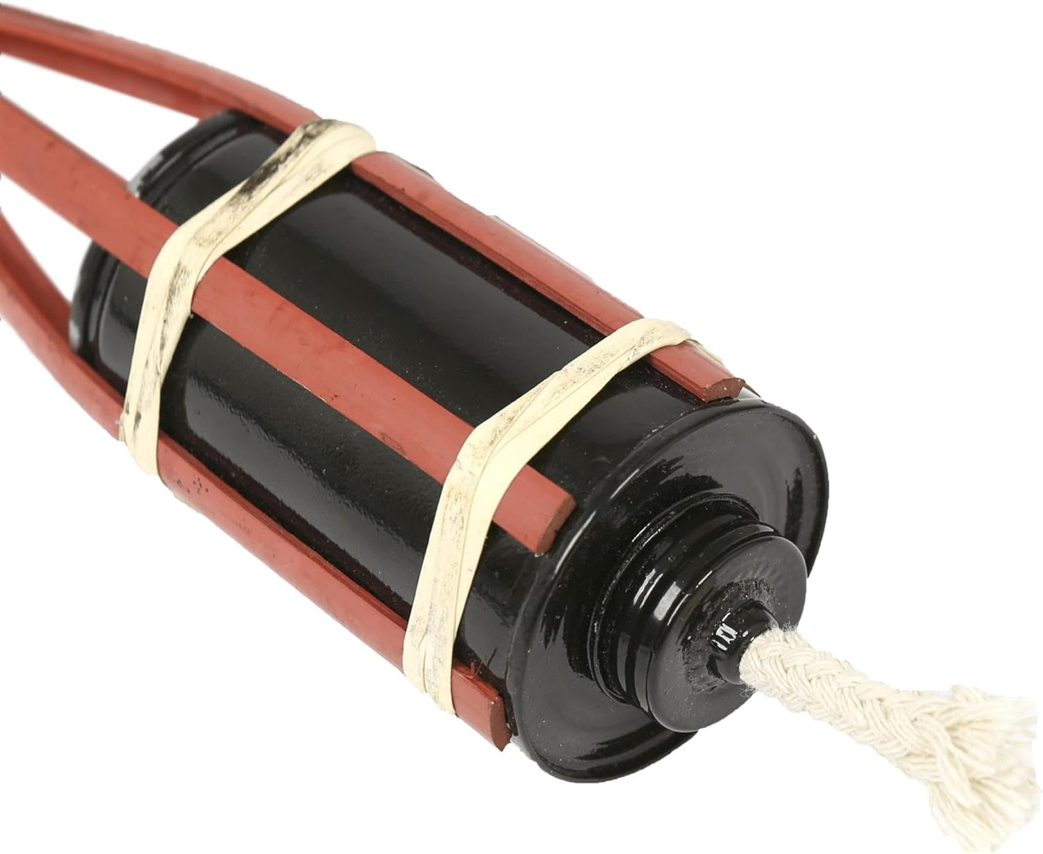 Harbour Housewares Bamboo Fire Torches - 60Cm - Red - 12X Garden Lighting Traditional Tiki Torches Outdoor Paraffin Oil Lamp Candle Flame Lantern with Removable Screw Top image number 4