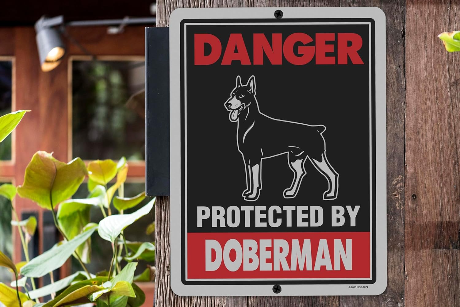 Danger Protected by Doberman 9 X 12 Inch Beware of Dog Warning Metal Aluminum Sign - Made in the USA - Boxer image number 4