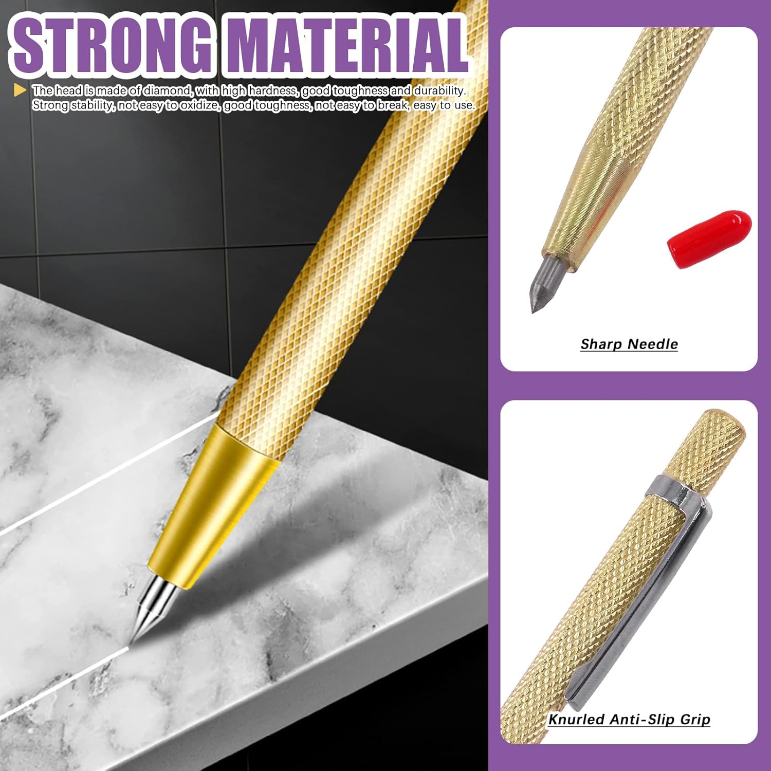 Swpeet 11Pcs 2Mm-20Mm Glass Cutter Pistol Grip and Ergonomic Grip Tungsten Carbide Glass Cutting Tools with Oil Dropper and Pen Glass Cutter Assortment Kit, Professional Stained Glass Cutting Tool image number 3