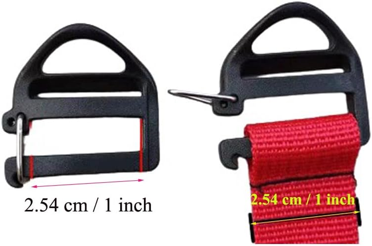 8 Pack Webbing Hook Clip 25Mm 1'' Strap Belt Buckle with Open Lock End Clasp Connector Slide Buckles Ladder Slider Replacement for Backpack Bag Molle Sewn Loop Hiking, Black image number 3