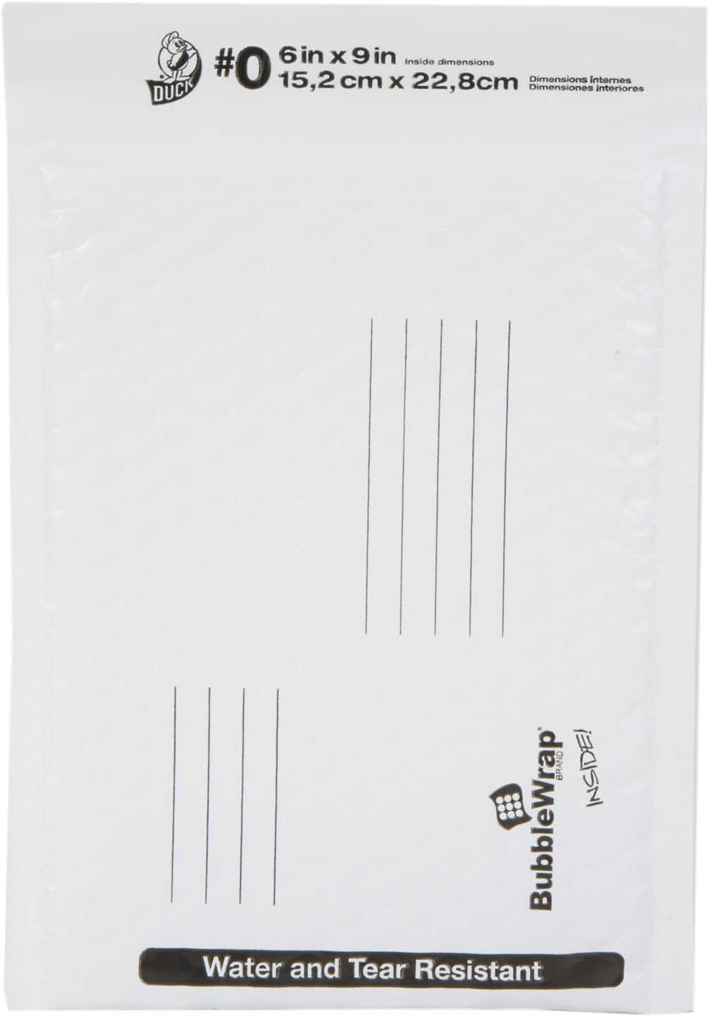 Duck Brand Bubble Wrap Cushioned Poly Mailers, White, #0-6 X 9 Inches, 25-Pack (664796) image number 3