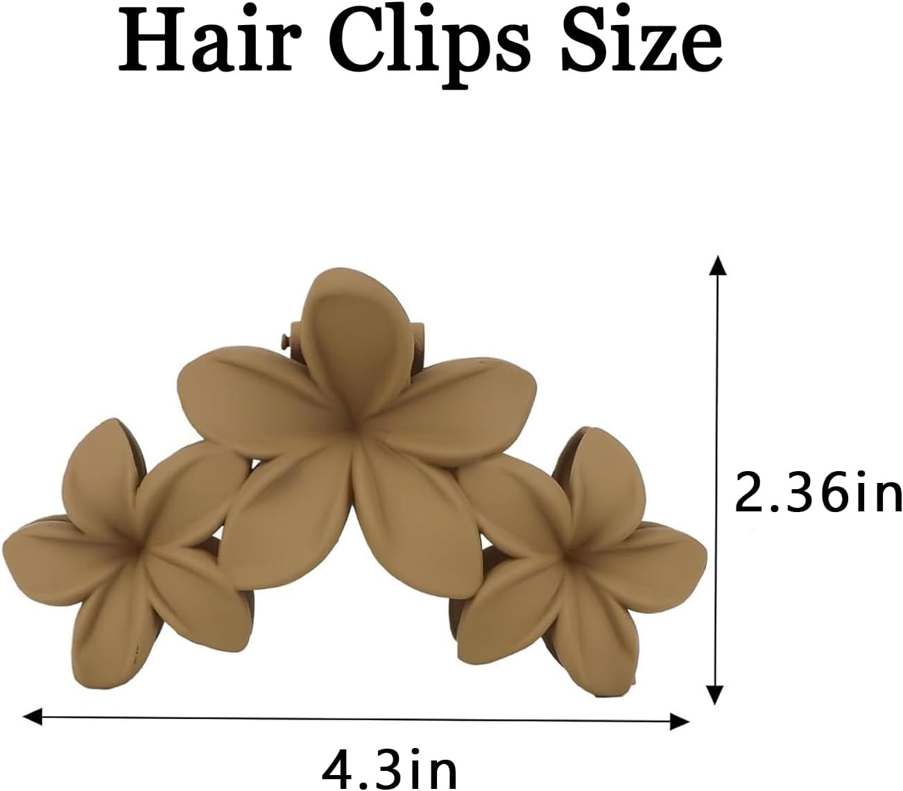 Ueiykoz 4 Pcs Hawaiian Plumeria Flower Hair Clips,Non-Slip Matte Claws Clips for Thick Thin Strong Hold Hair Beach Hair Accessories for Women Girls image number 5