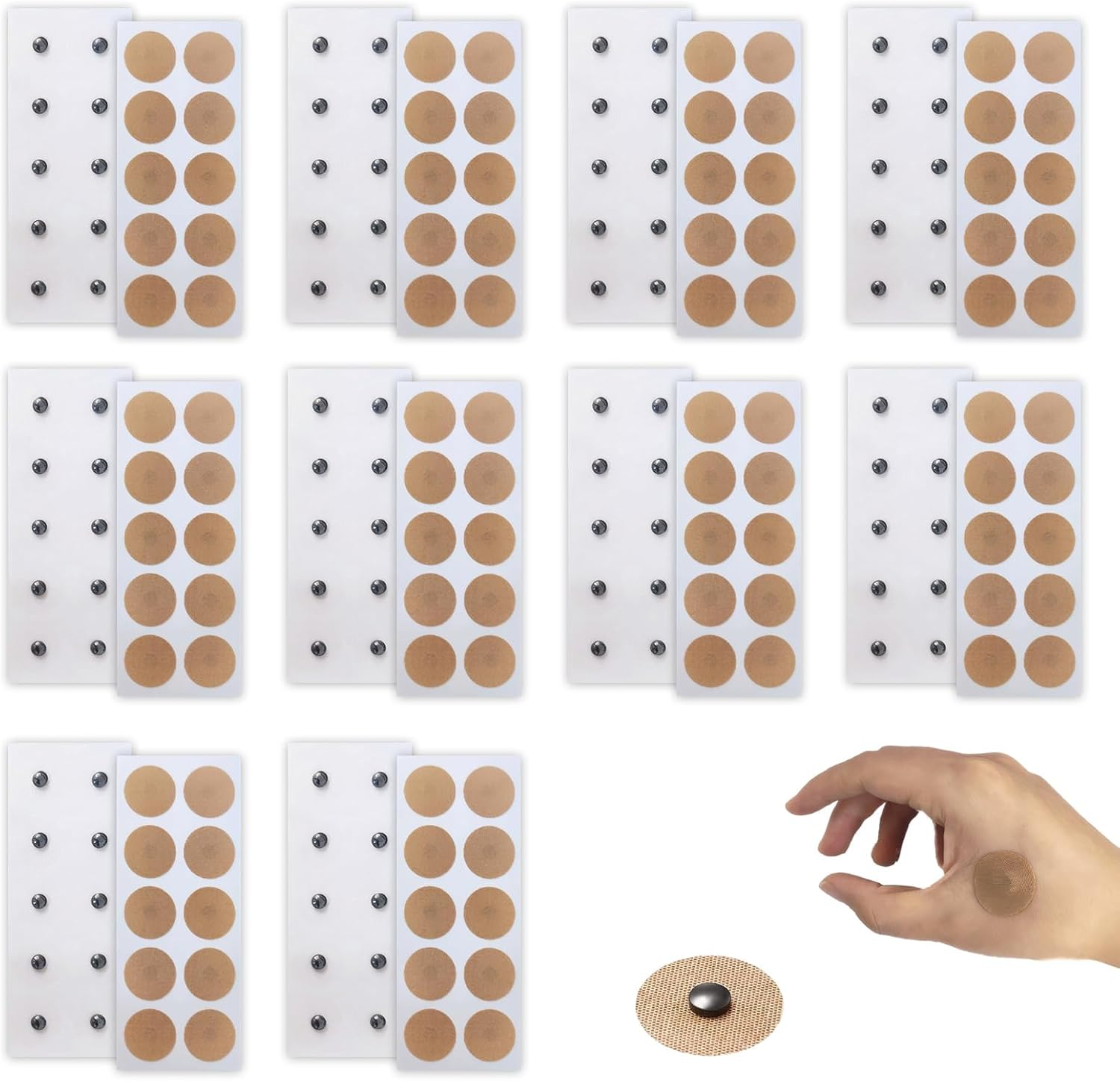 Pack of 100 Acupuncture Plasters, Magnetic Acupressure Patches, Acupuncture Magnetic Patches, Relief of Knee and Back Pain in Adults image number 5