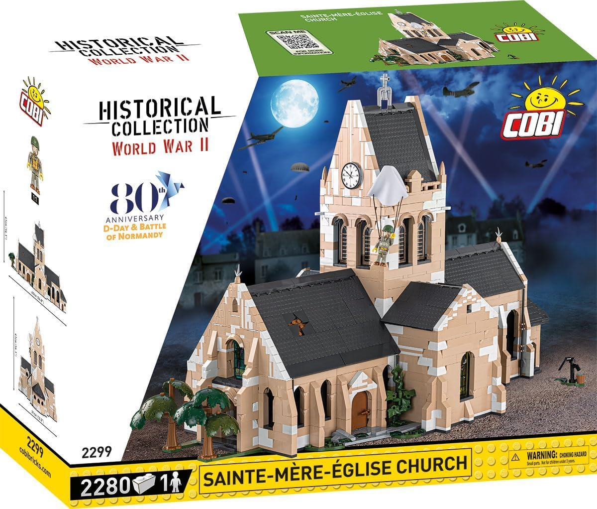 COBI Historical Collection WWII Sainte-Mere-Eglise Church 2280 Pieces 63 X 31 X 41 Cm 13+ Years image number 4