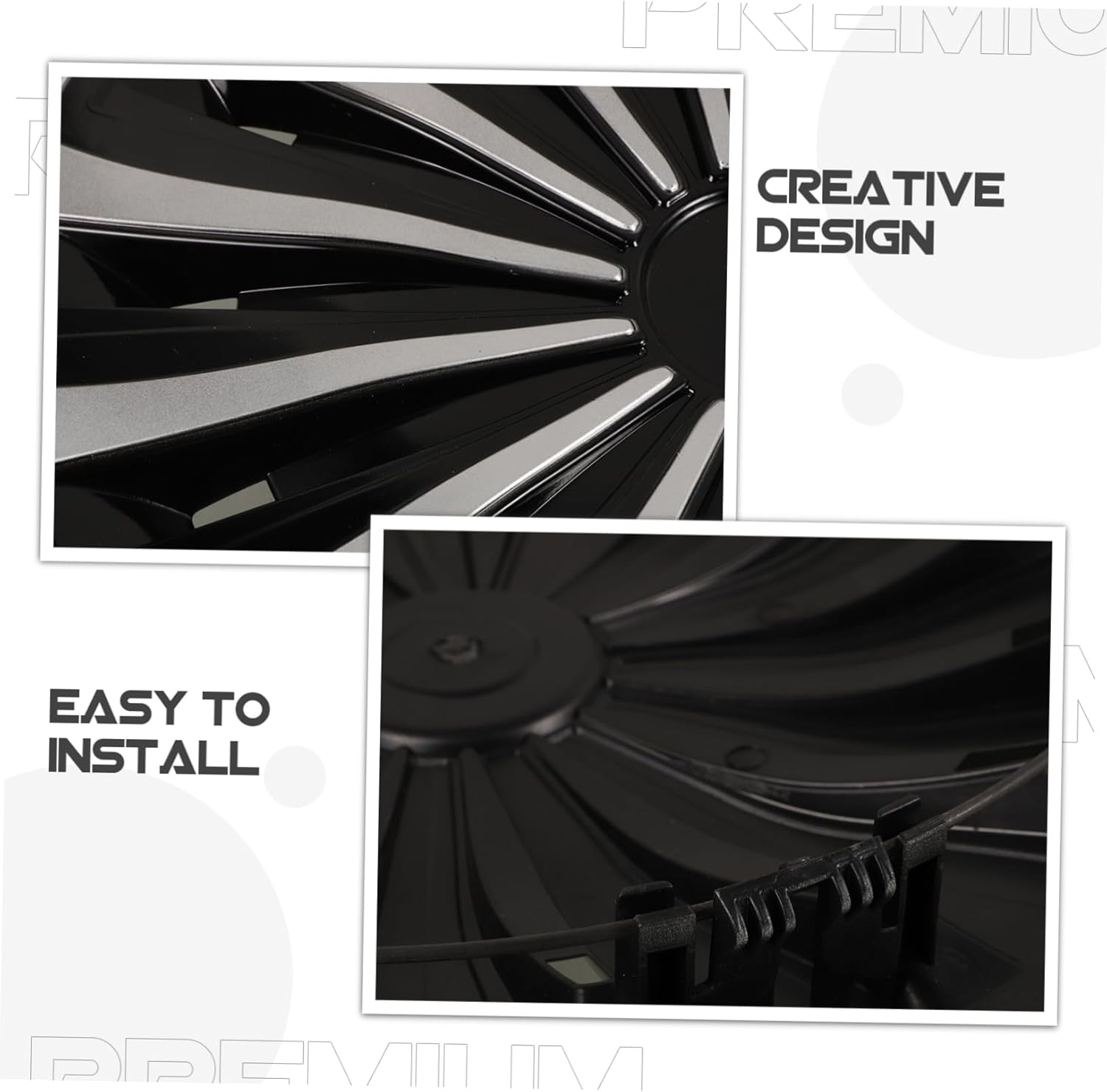 Garneck Decorative Wheel Hub Cap Car Hubcaps for Rims Made of Material for Automotive Hub Covers for Girly Car Accessories image number 4