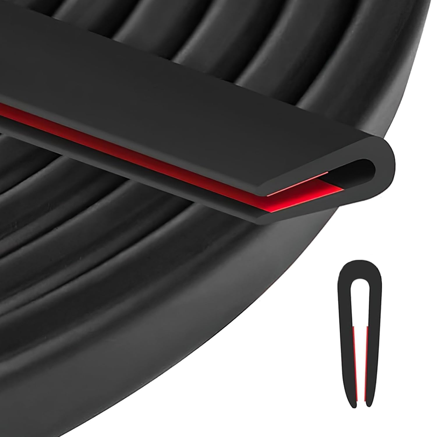 Universal Rubber Car Door Edge Guards - U Shape Anti-Collision Trim Protector (No Glue Needed) for Sedans, Suvs, Trucks - 13Ft/4M Black EPDM Weatherstrip image number 5