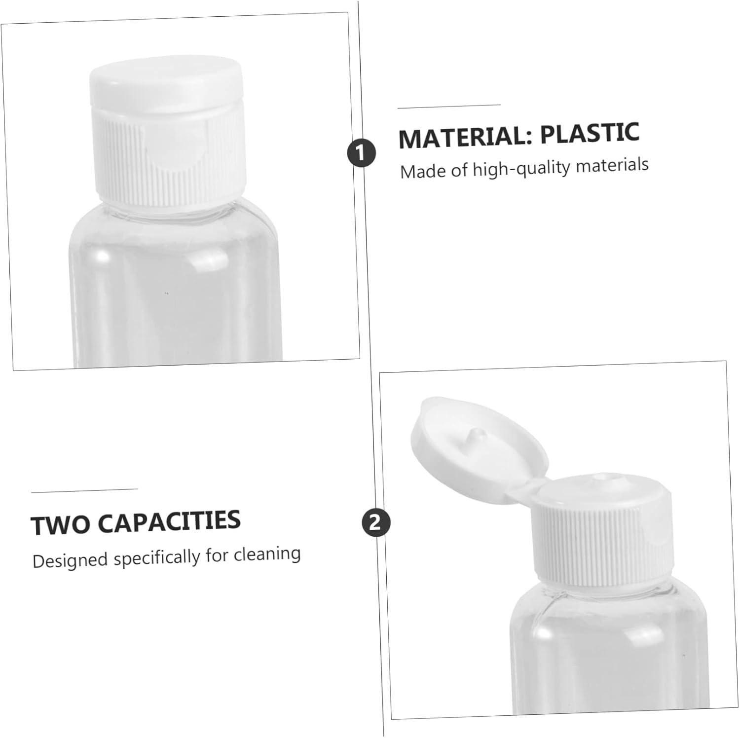 Minkissy 10-Pack 50Ml Travel Empty Plastic Bottles with Lid Leakproof Sample Containers for Cosmetics Travel Accessories for Personal Care Random Color image number 2