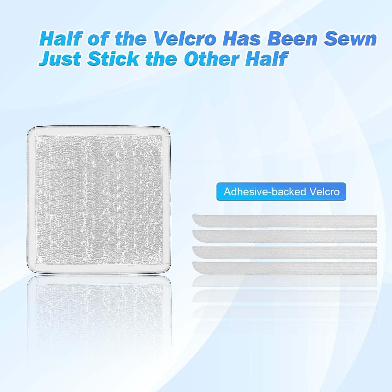 Safoner RV Roof Vent Skylight Insulator Cover, Sun Blackout Fabric for Camper (16 X 16 Inch)- Black image number 3