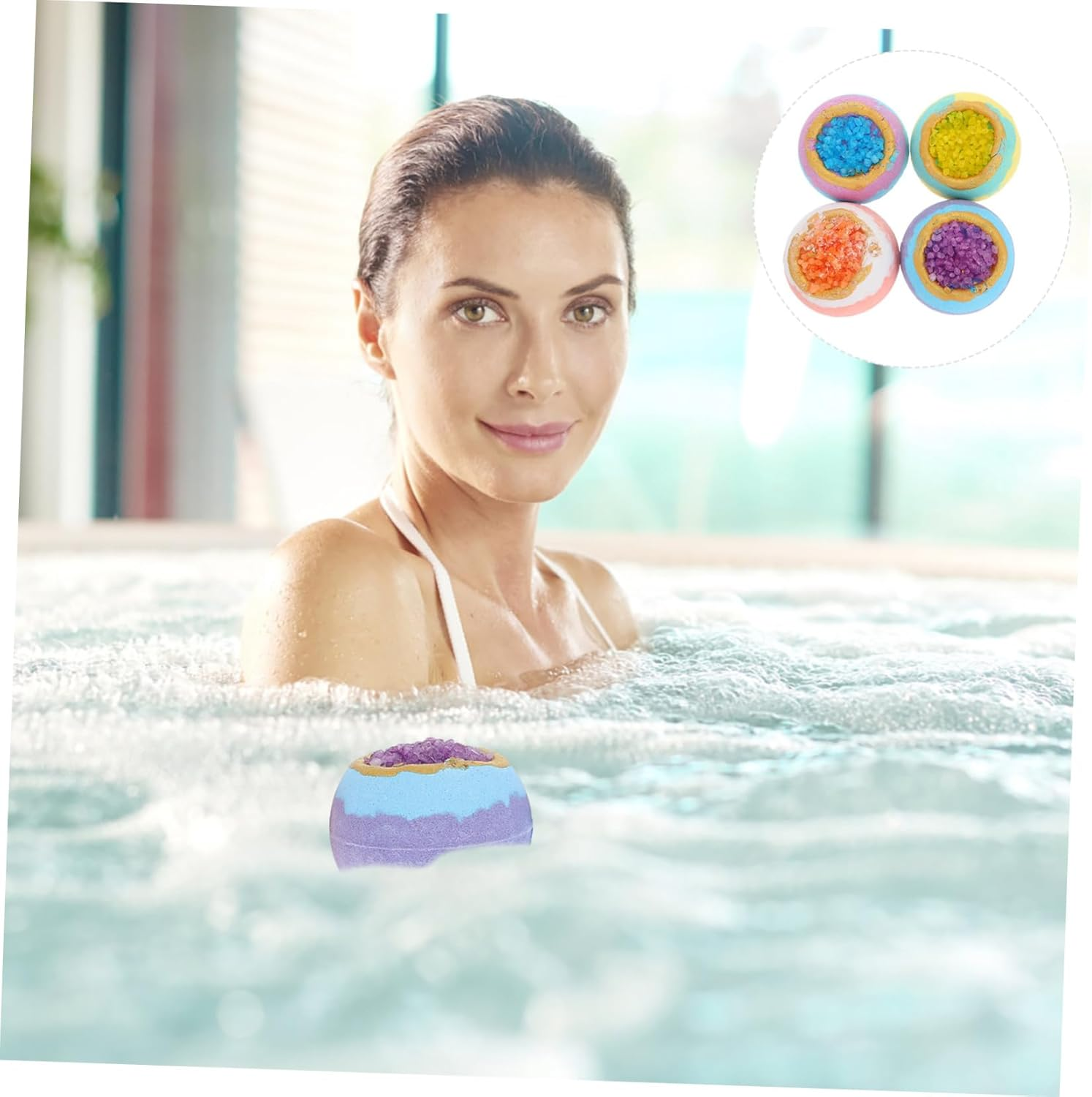 Healeved 4Pcs Exfoliating Bubble Dead Sea Bath Balls Boys and Girls Bubble Bombs Box image number 3