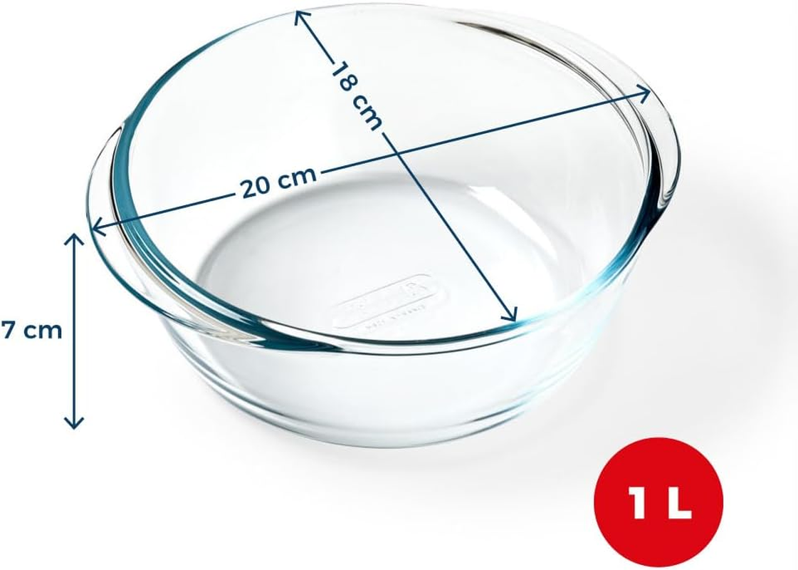 PYREX, Ideal Airfryer, Square Oven Dish, 20 X 17 Cm, Resistant Borosilicate Glass, 1 L, Homogeneous Baking, Oven, Microwave, Freezer and Dishwasher Safe image number 2