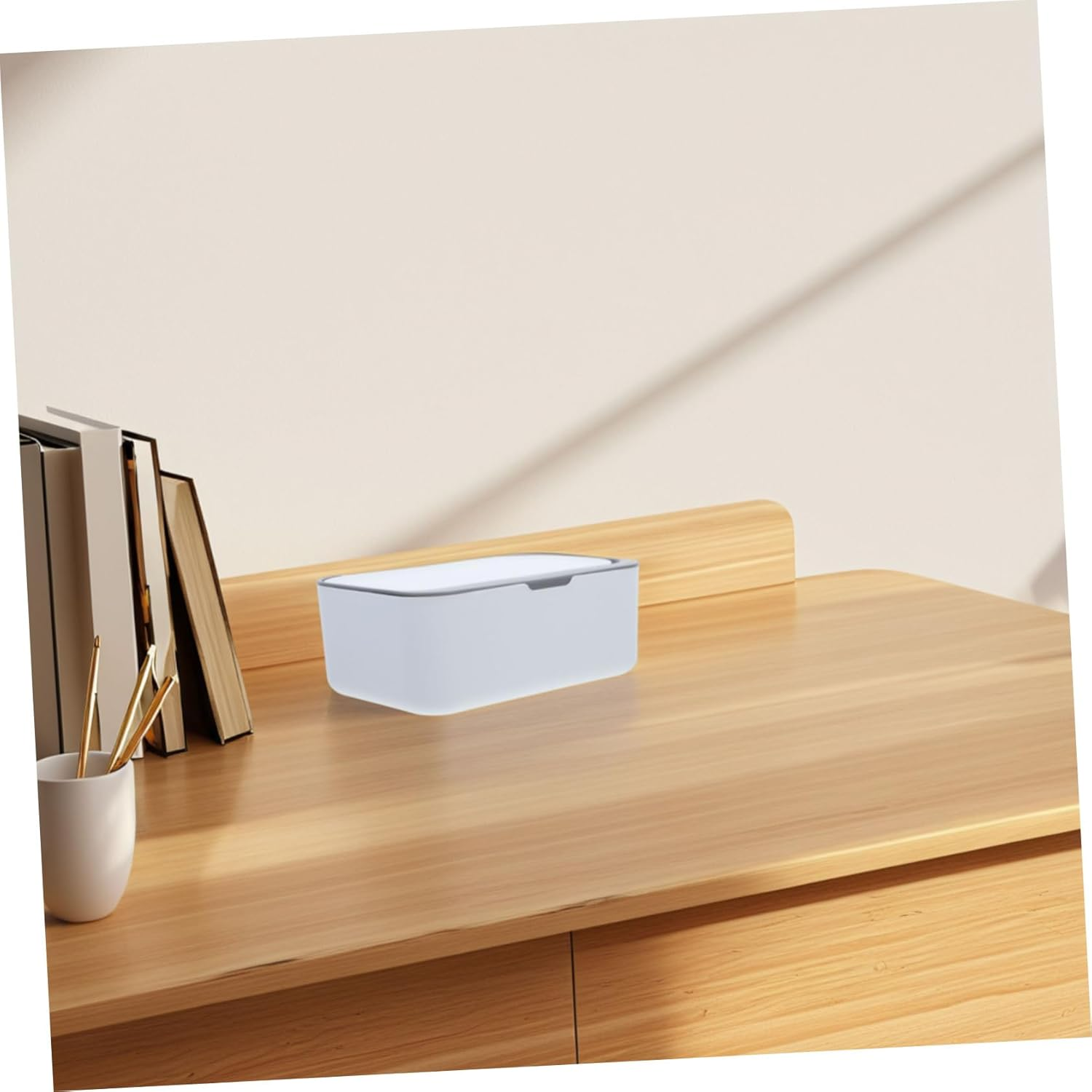 Tissue Box Lid Refillable Wipe Holder for Bathroom Nursery Travel Napkin Holder Tissue Box Case Wipes Container image number 3