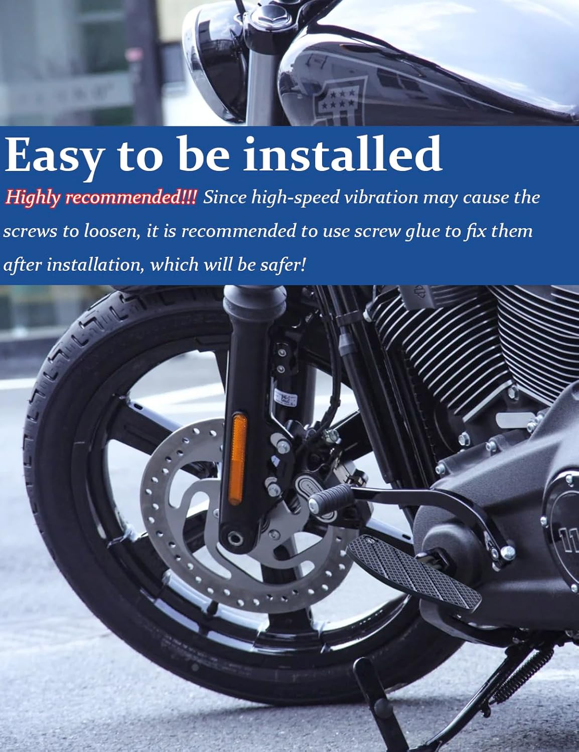 Mini Aluminium Black Middle Foot Pedal for Harley Davidson 2018-2024 Cruiser Motorcycle image number 5