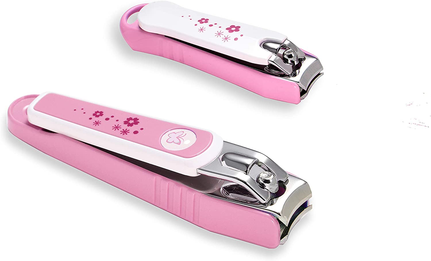 PAFASON Ultra Sharp Stainless Steel Nail Clipper Trimmer Cutter Set with Built-In Nail Catcher & Nail File 2 Pack Fingernail & Toenail Clippers for Men & Women