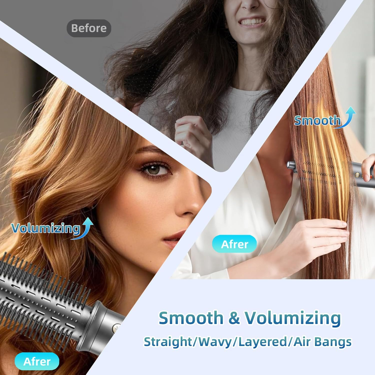 5 in 1 Hair Dryer Brush Set, High Speed Professional Frizz-Free Hair Styler Kit, 300 Million Ions No Heat Damage Air Wrap Blow Dryer - Curl Volumize, Straighten, Multi Styler for All Types image number 3