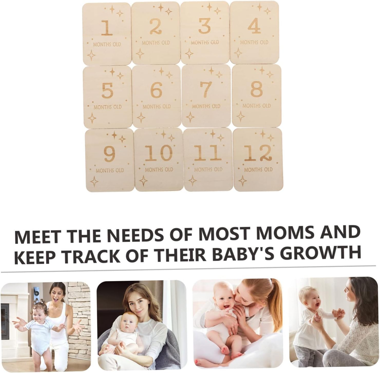 Kisangel 12Pcs Milestone Marker Newborn Growth Cards for Monthly Announcements Cute Photo Props Memorable Milestone Slices for First Year Documenting image number 4
