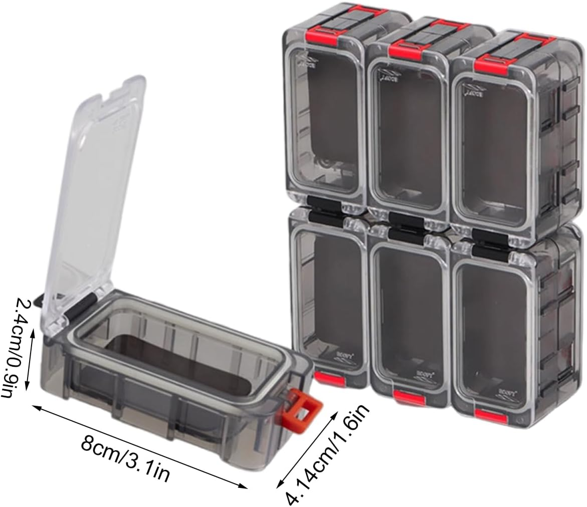 AIMALL Waterproof Fishing Hook Storage Box &ndash; 12Pcs Modular Tackle Organizer with Secure-Locking Latches, Magnetic Pad, and Multi-Directional Splicing for Rock & Boat Fishing