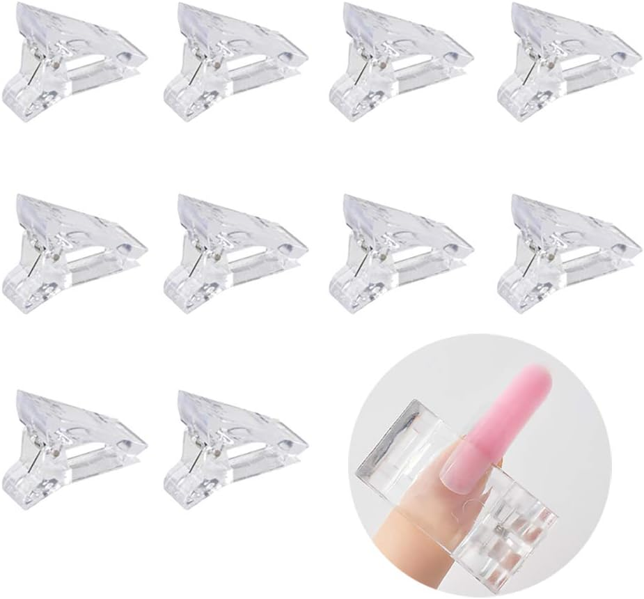 10 PCS Transparent Plastic Nail Tips Clip Finger Polygel Extension Kit Nail Arts Tool for Quick Building Polygel image number 4