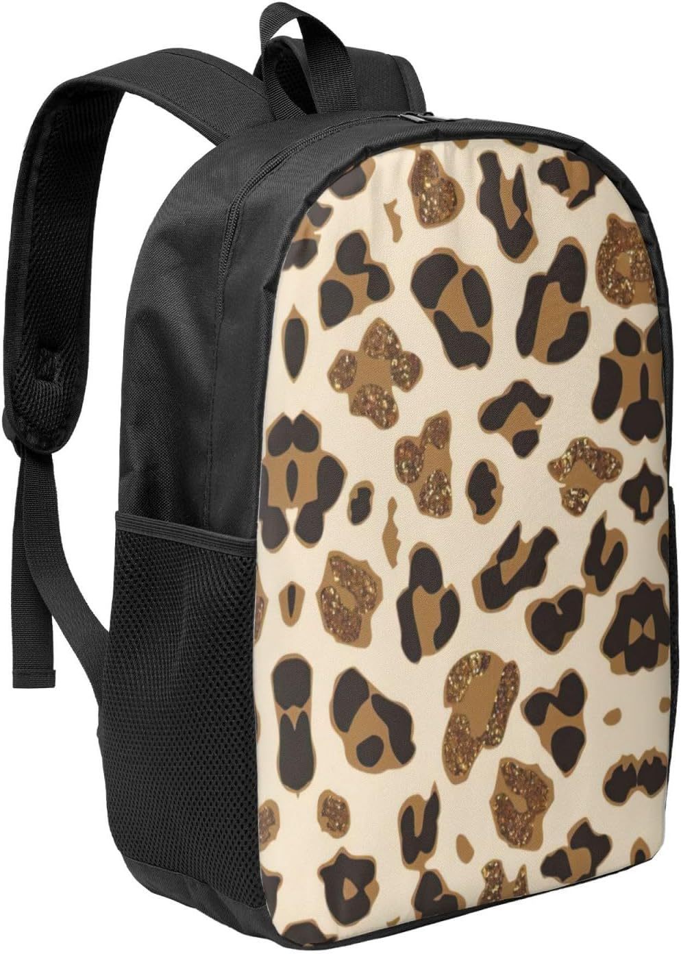 JEJEA Animal Leopard Print Lightweight Casual Backpack, Laptop Bag for Men Women,Business Rucksack Simple Daypack, Black, One Size image number 3