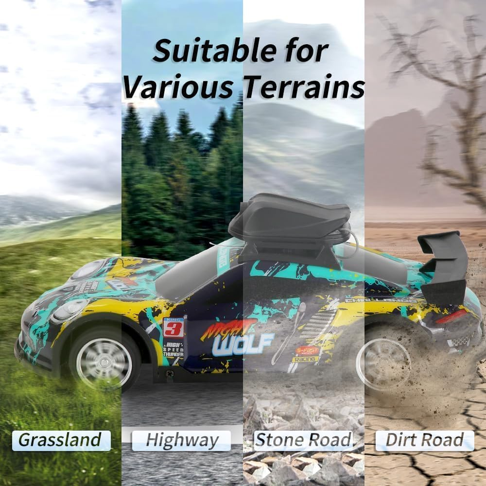 B-Qtech Remote Control Car with Camera, 2.4Ghz Remote Control Drift Car APP Control, RC Camera Racing Car Graffiti Off-Road Vehicle image number 1