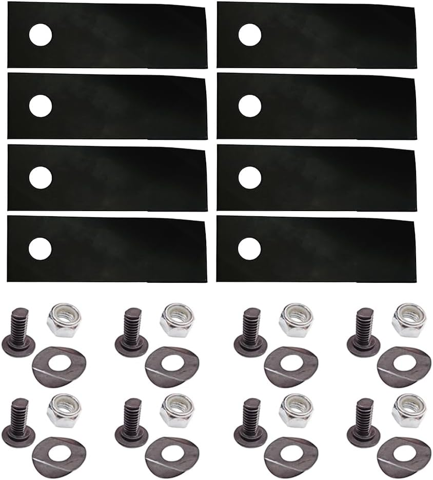 4Pcs Blades & Bolts for 18" & 20" Rover Rear Catcher Lawn Mowers A01118K A00672K for Stihl 6105 183 6070 Catcher Lawn Mowers image number 3