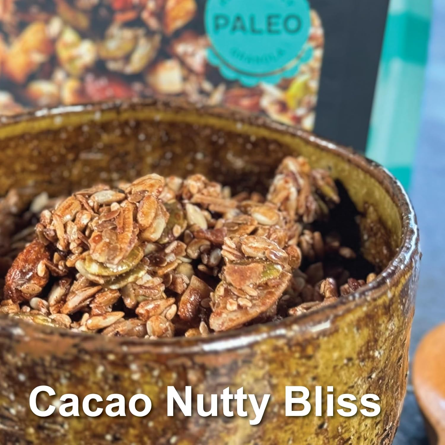 FARMER JO Paleo Cacao Gluten Free Granola - High Protein 23.4G Healthy Chocolate Flavored Breakfast Cereal | Keto Freindly, Dairy Free, Grain Free, High Fibre, Low Sodium - Resealable Bag (5 Bags X 300G) image number 5