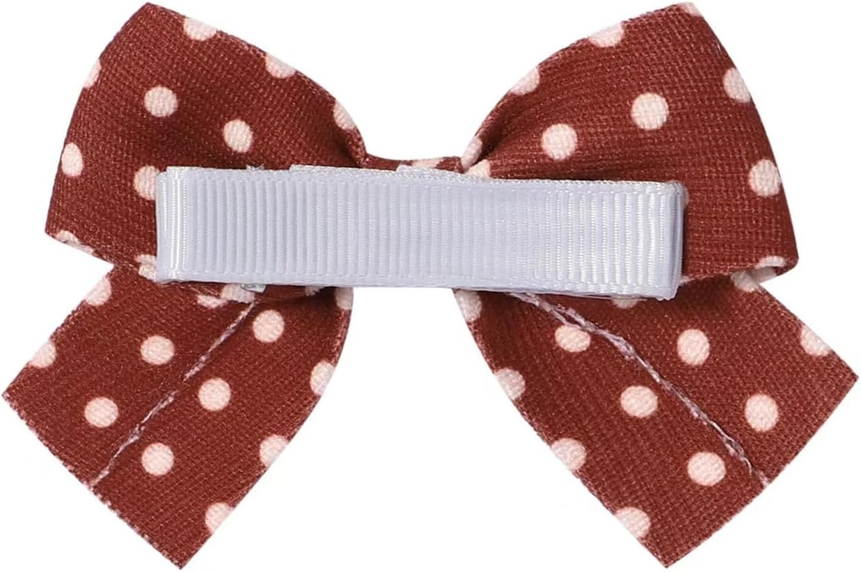 Baby Hair Clips for Girls, Leopard Baby Clip Bows,Toddler Girl Hair Accessories for Kids Fully Lined Polka Dot Alligator Clip Baby Barrettes,Packed in Pairs[K] image number 3
