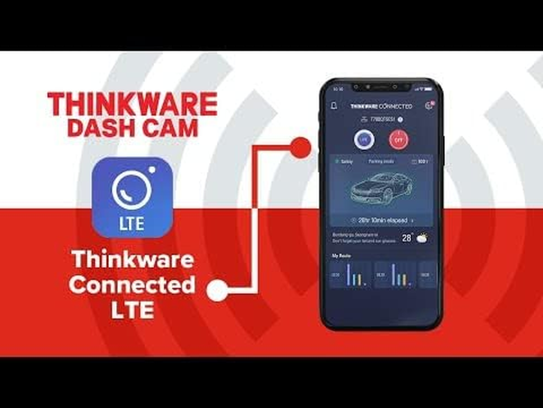 Thinkware T700D LTE 4G Connected Front and Rear Dash Camera with Wi-Fi, Built-In GPS, Night Vision and 64GB Microsd Card