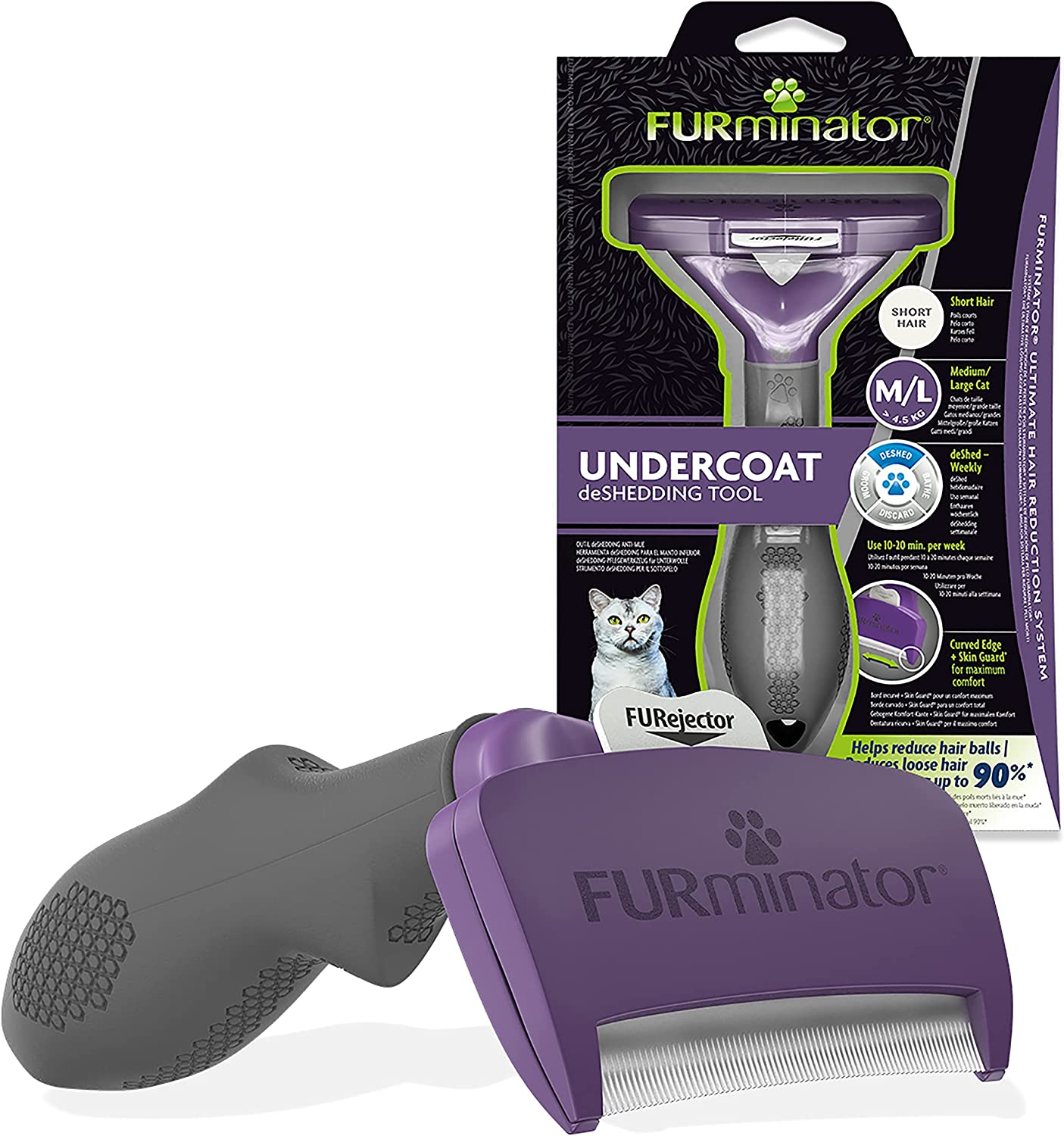 Furminator Undercoat Deshedding Tool for Small Long Hair Cats under 4.5 Kg image number 3