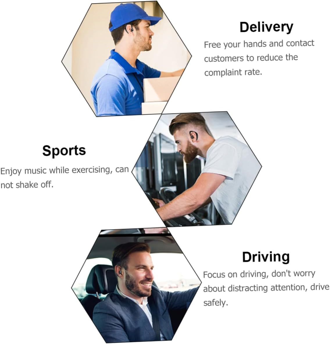 FUNNETOYU Wireless Earphone Single-Side Earbud with Long Battery Life for Driving and Workout, Wireless Earpiece in Sleek Black, Business Wearable Wireless Headset image number 1