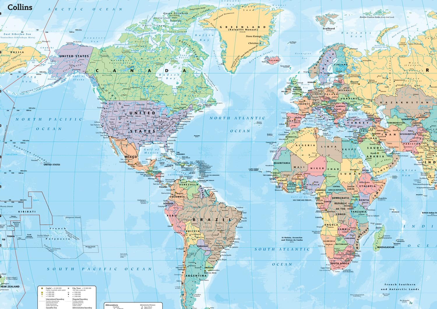 Collins World Wall Laminated Map image number 3