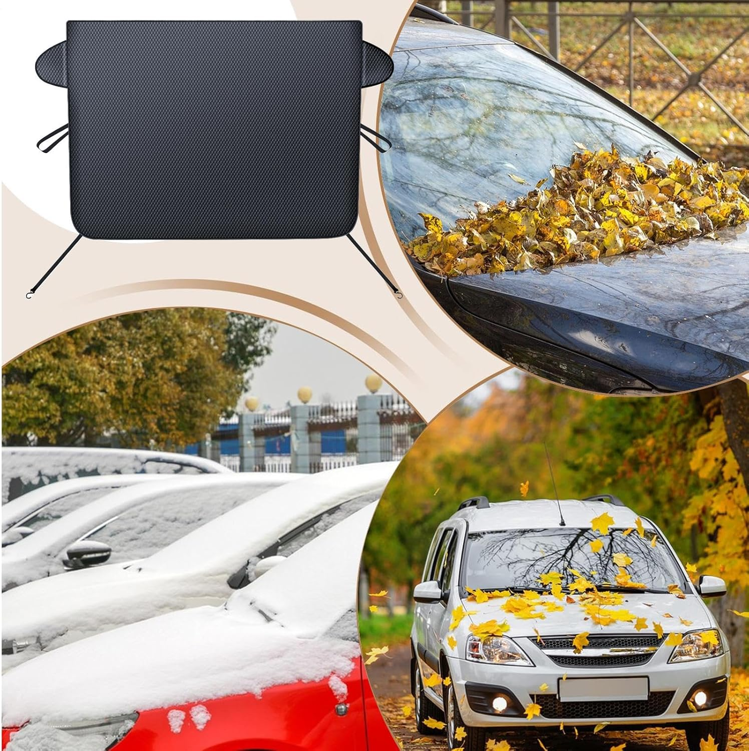 Windshield Cover | SUV Windshield Sun Shade,Foldable UV Protection Waterproof Light Block Screen for Snow Privacy Winter Parking Travel Outdoor Truck Use image number 2