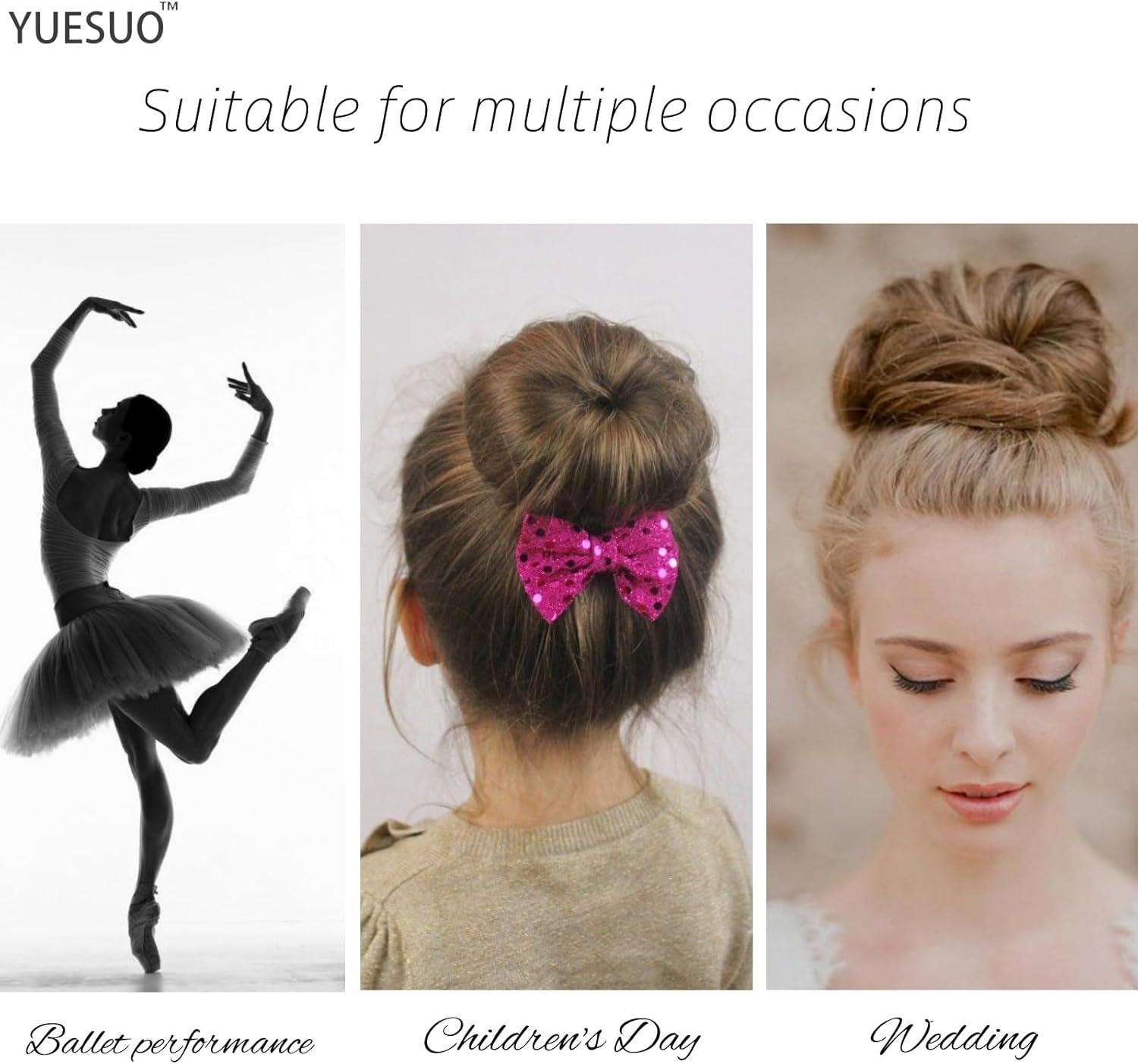 YUESUO Four-Piece Hairpin, Foam Sponge Strip Hair Accessory, Magic Hairpin Flexible and Reusable, French Style, Strong Plasticity and Easy to Use (Brown)