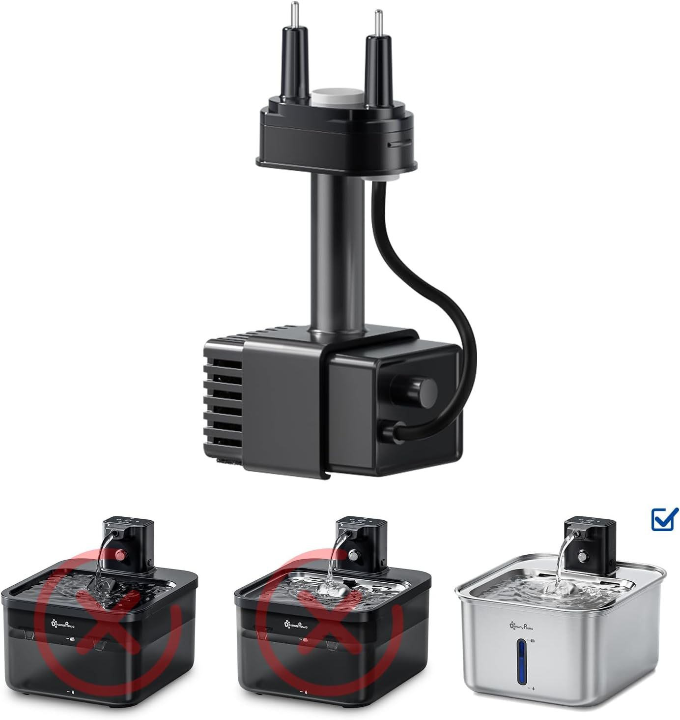 Downypaws Cat Fountain Pump for DPWFP6, White