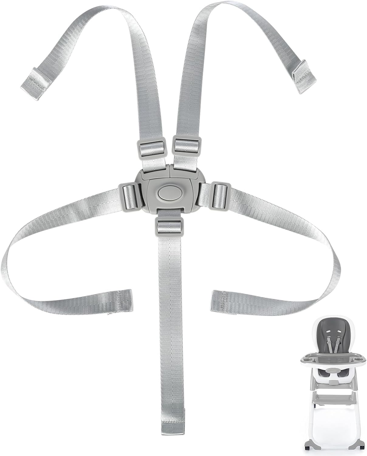 Adjustable High Chair Straps Replacement Compatible with Ingenuity for Most for Most 5 Point High Chairs,Secure Buckle,1Pc image number 6
