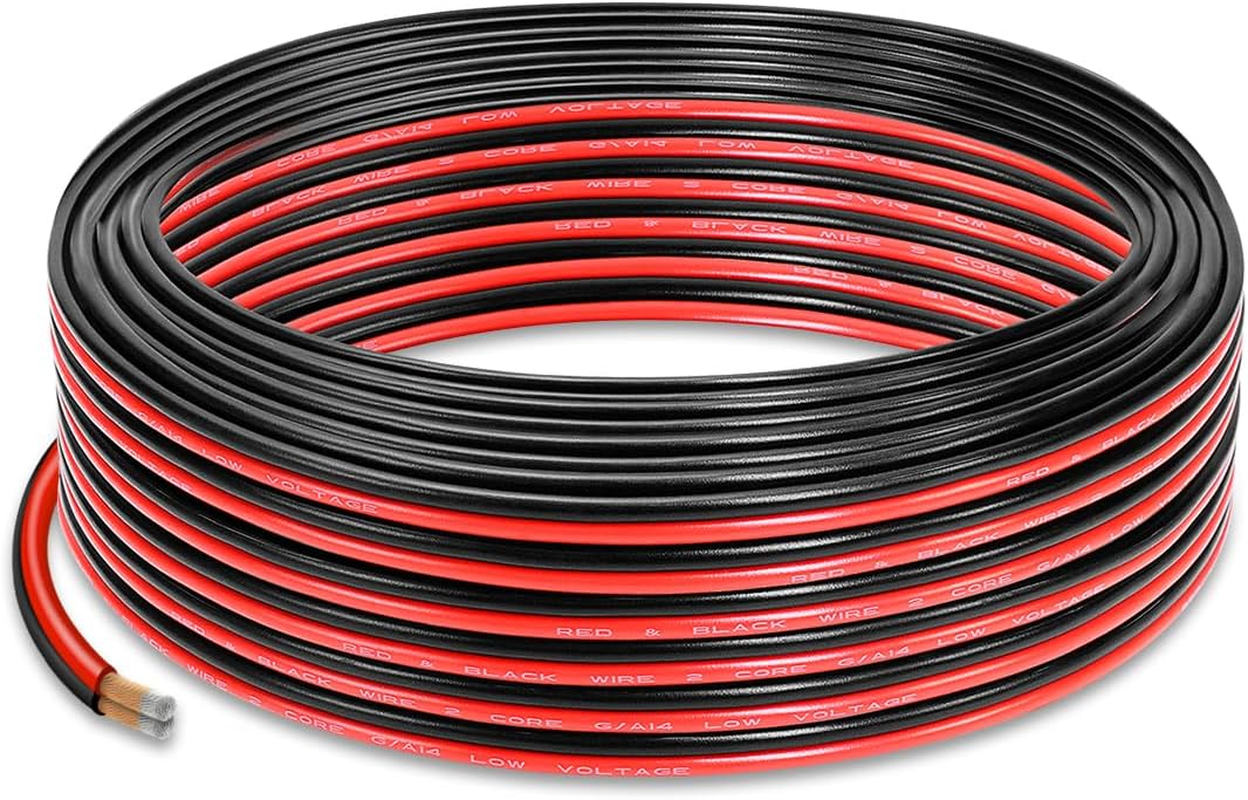 UCINNOVATE 14 AWG Electrical Wire, Flexible 200FT (100FT Red + 100FT Black) 14/2 Gauge Red Black Cable Hookup CCA Electrical Wire LED Strip Extension Wire 12V 24V DC, 14AWG Speaker Cable Cord LED Lamp image number 2